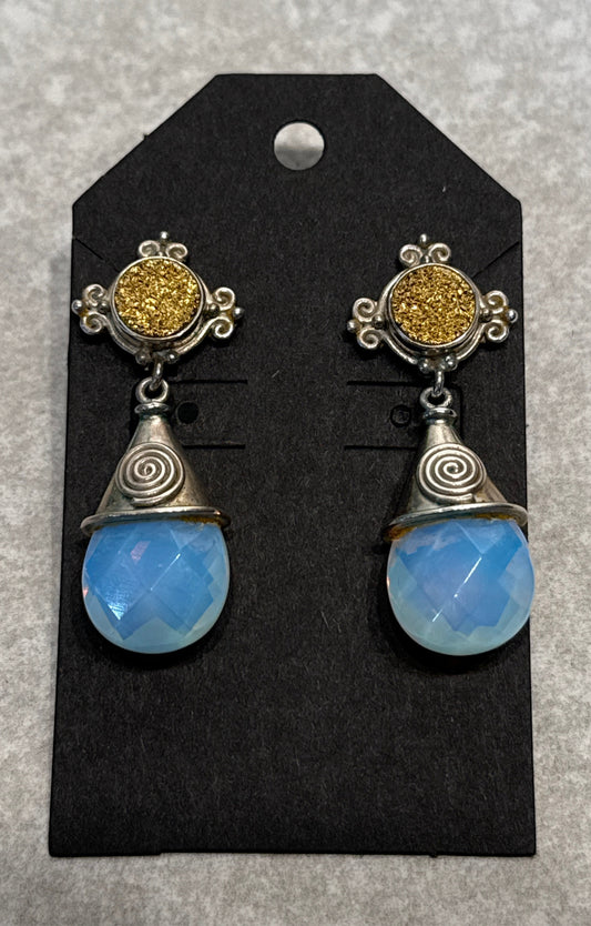 Sajen Sterlig Druzy Earrings