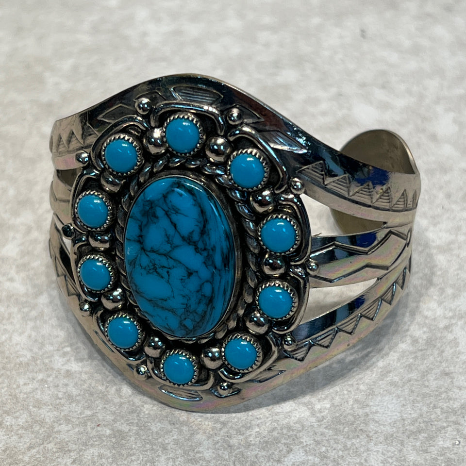 Nickel Silver Turquoise  Bracelet