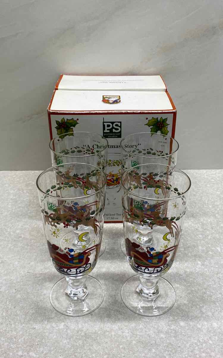 Set of 4 Christmas Glasses