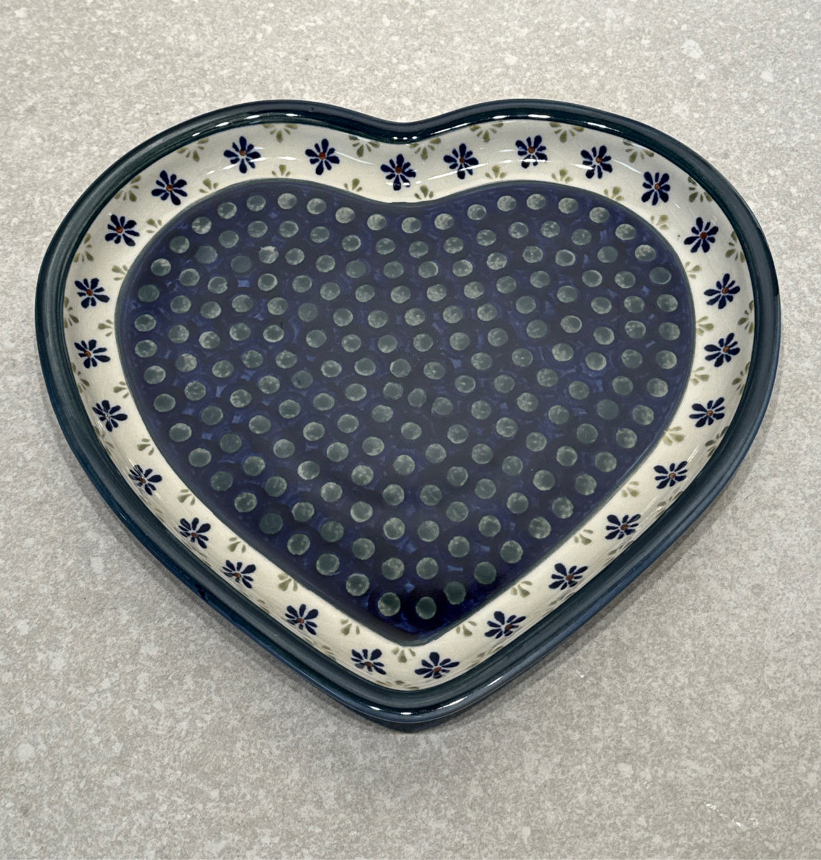 Polish Pottery Heart Plate