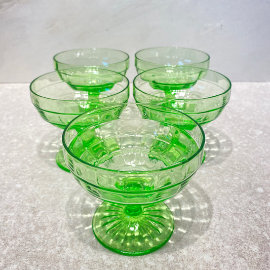 Set of 5 Uranium Glasses