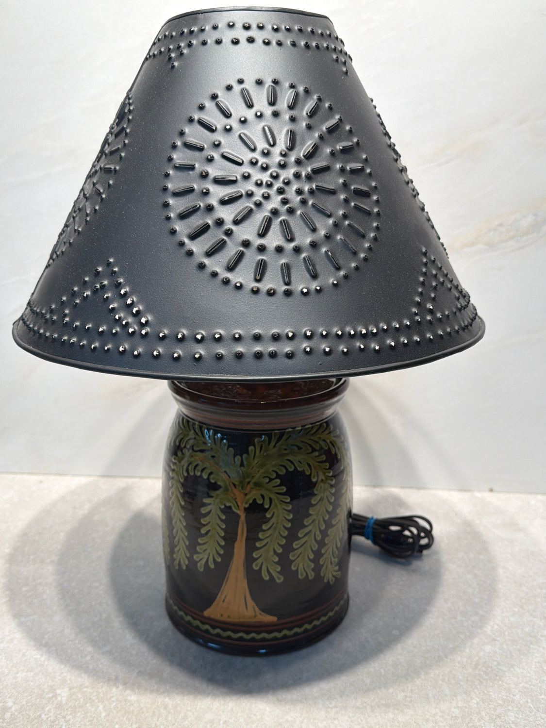 Punched Tin Lamp