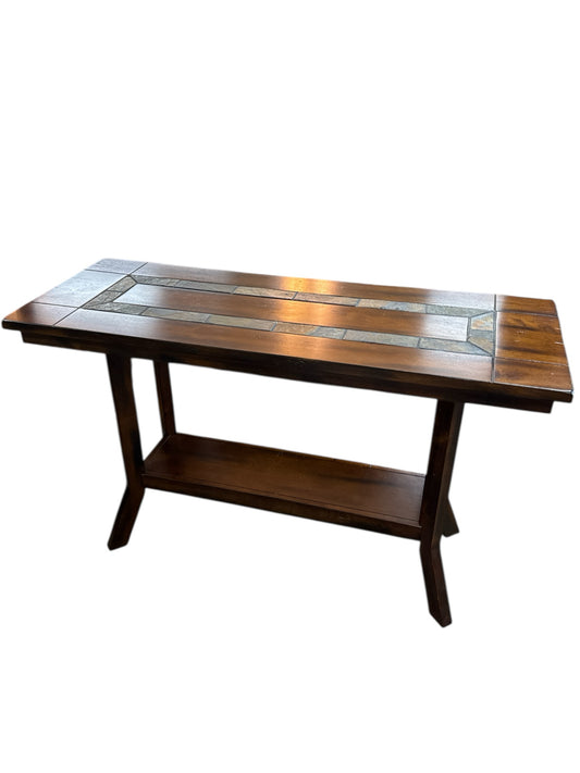 Wood And Slate Top Sofa Table