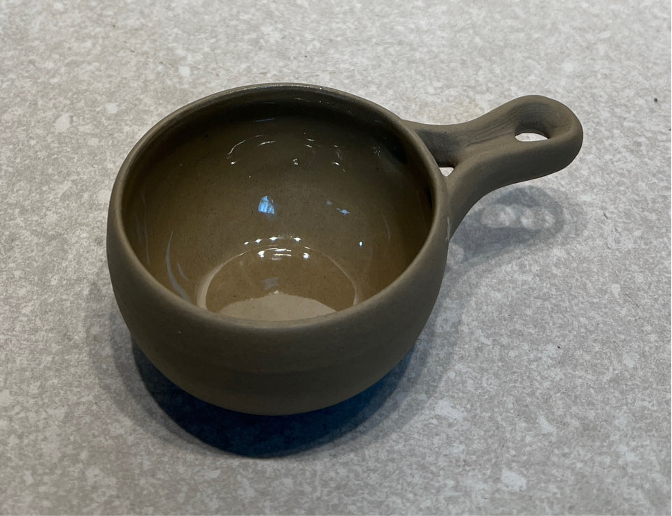 Pottery Signed Handled Bowl