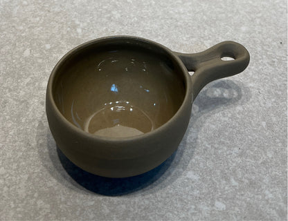 Pottery Signed Handled Bowl