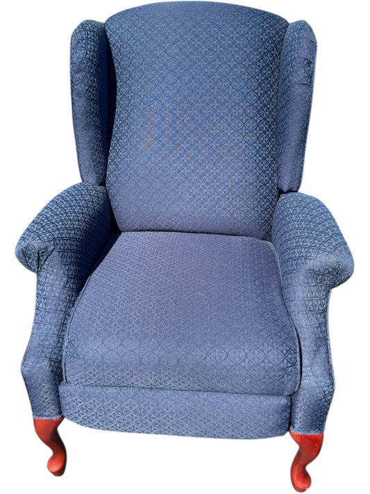 Blue Wingback Recliner