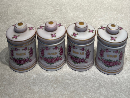 Set of 4 Vintage Lefon Jars