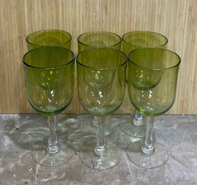 Set of 6 Green Glasses