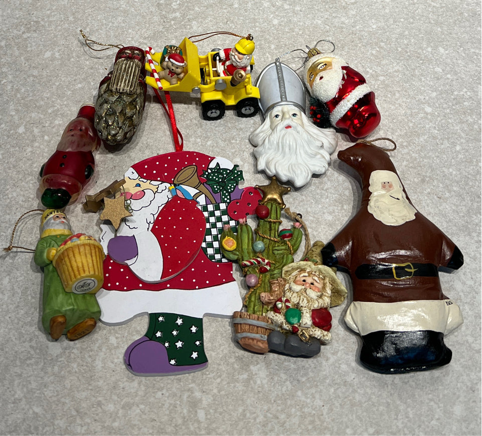 Lot of Santa Ornaments