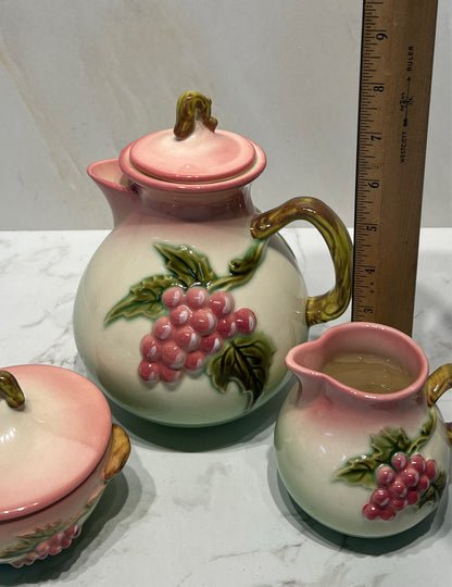 Hull Teapot Sugar And Creamer