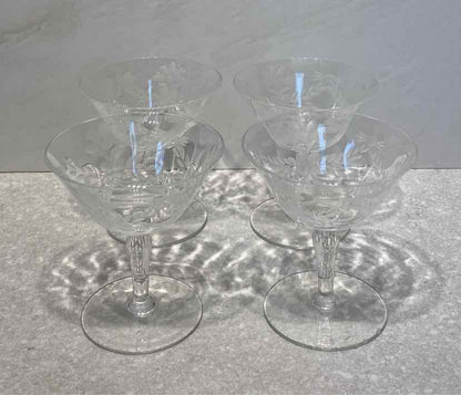 Set of 4 Etched Glasses
