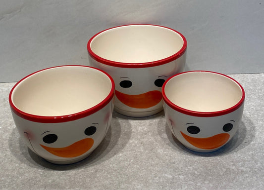 Set of 3 Snowman Bowls