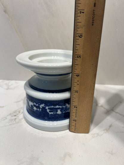 Blue Willow Candle Holder