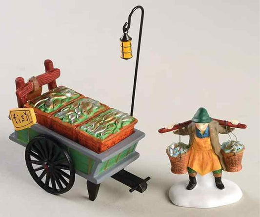 Dept. 56 Chelsea Market Fish Monger and Cart