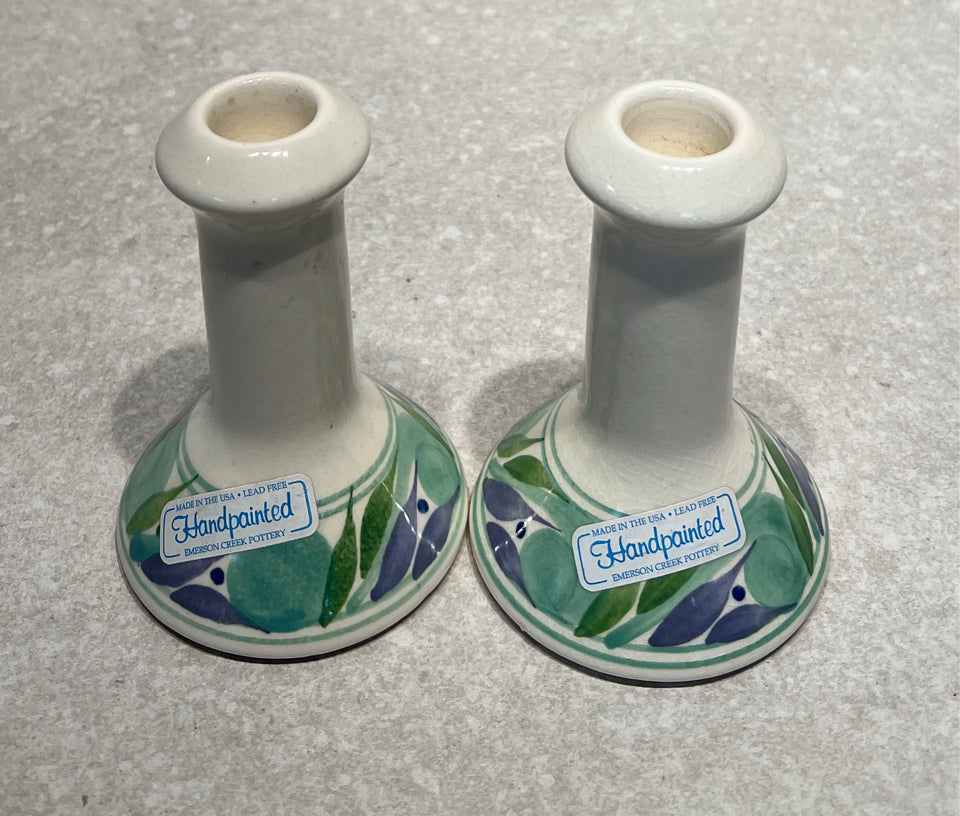 set of 2 Candleholders - Emerson Creek Pottery