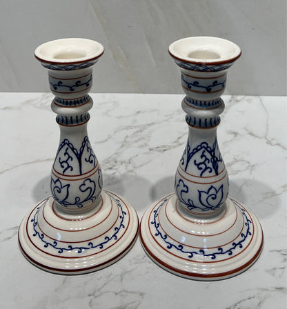 Pair  Of Tifany And . Candle Holders