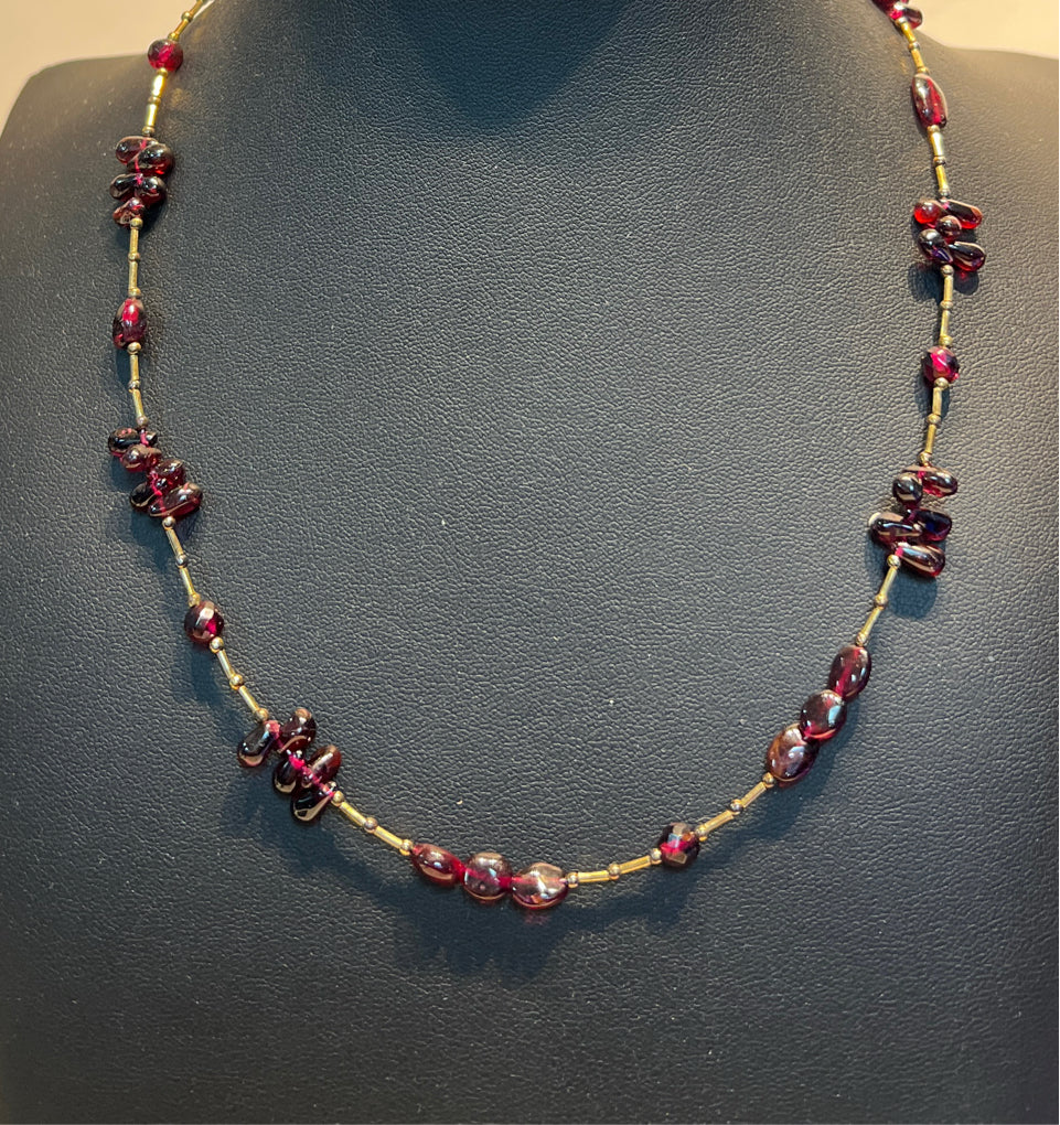 Sterling and Garnet Necklace