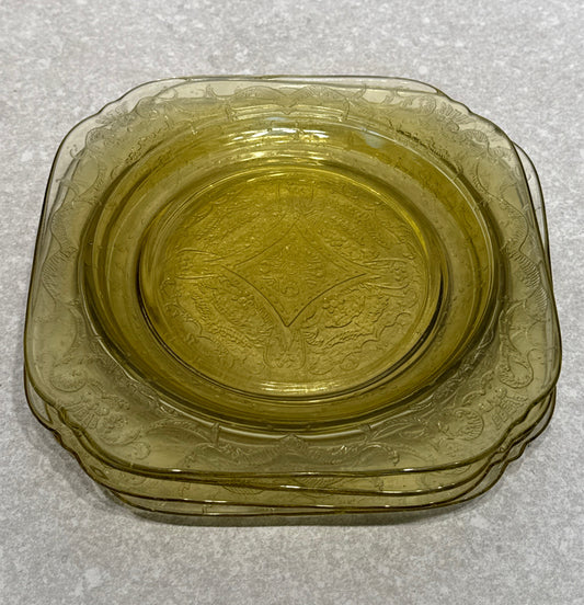 Set of 4 Amber Plates