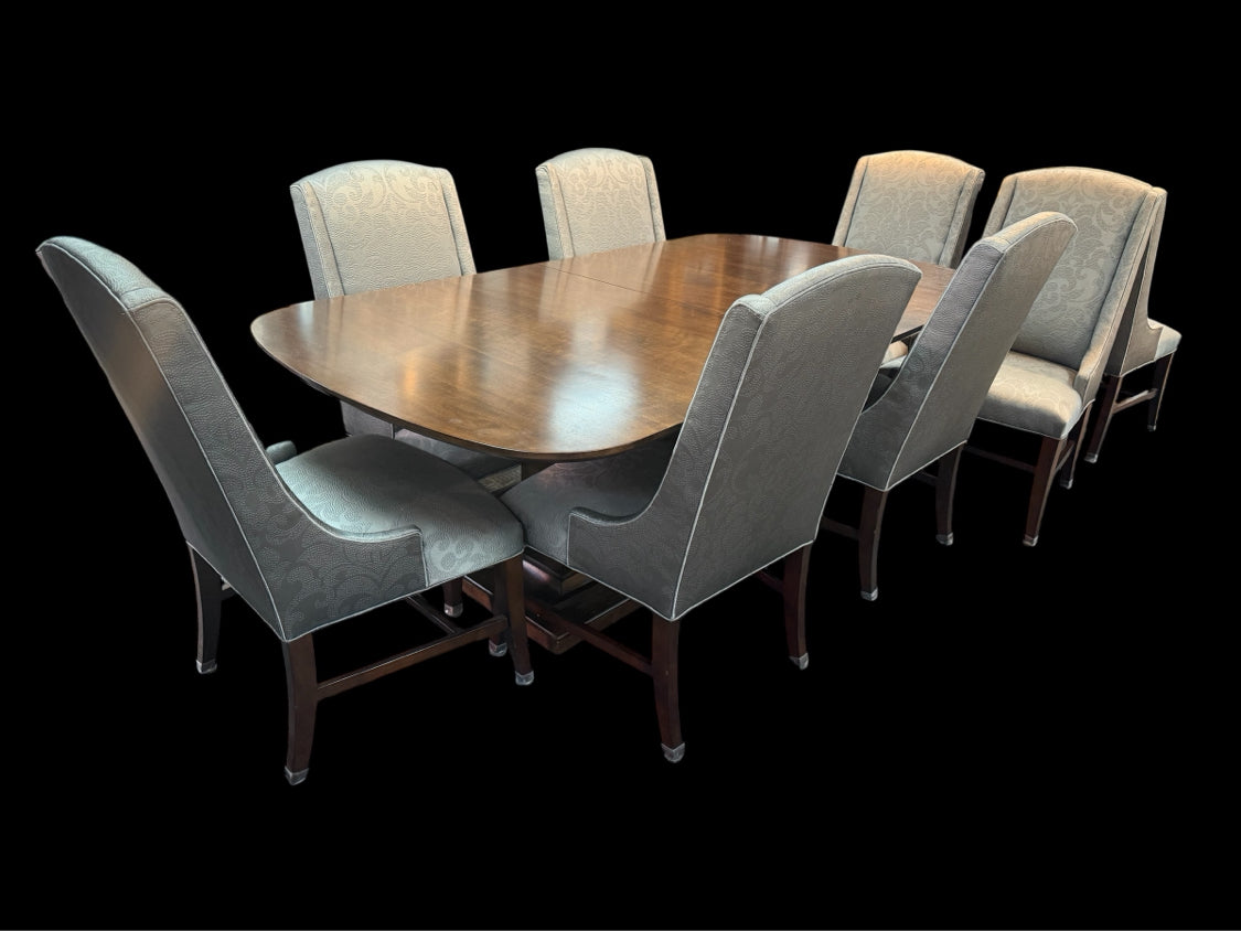 Bernhardt Table And 8 Chairs, 2 Leafs, And Pads