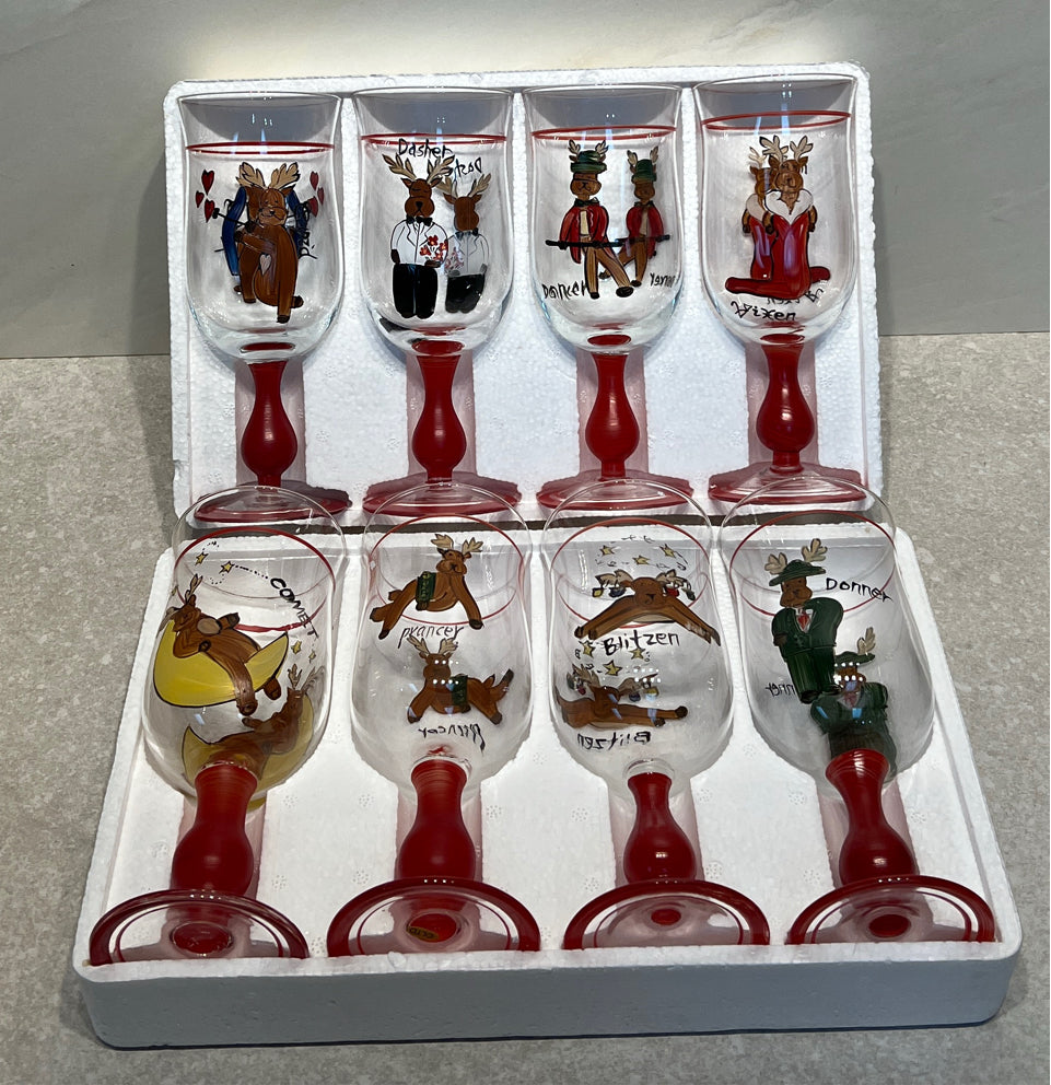 Set of 8 Christmas Glasses