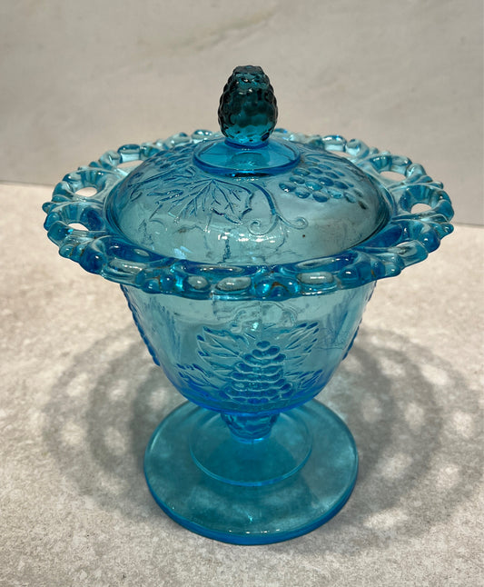 Covered Blue Vintage Dish