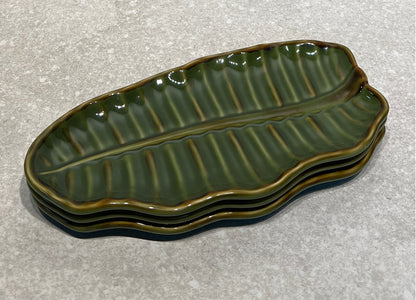 Set of 3 Pottery Barn Leaf Plates