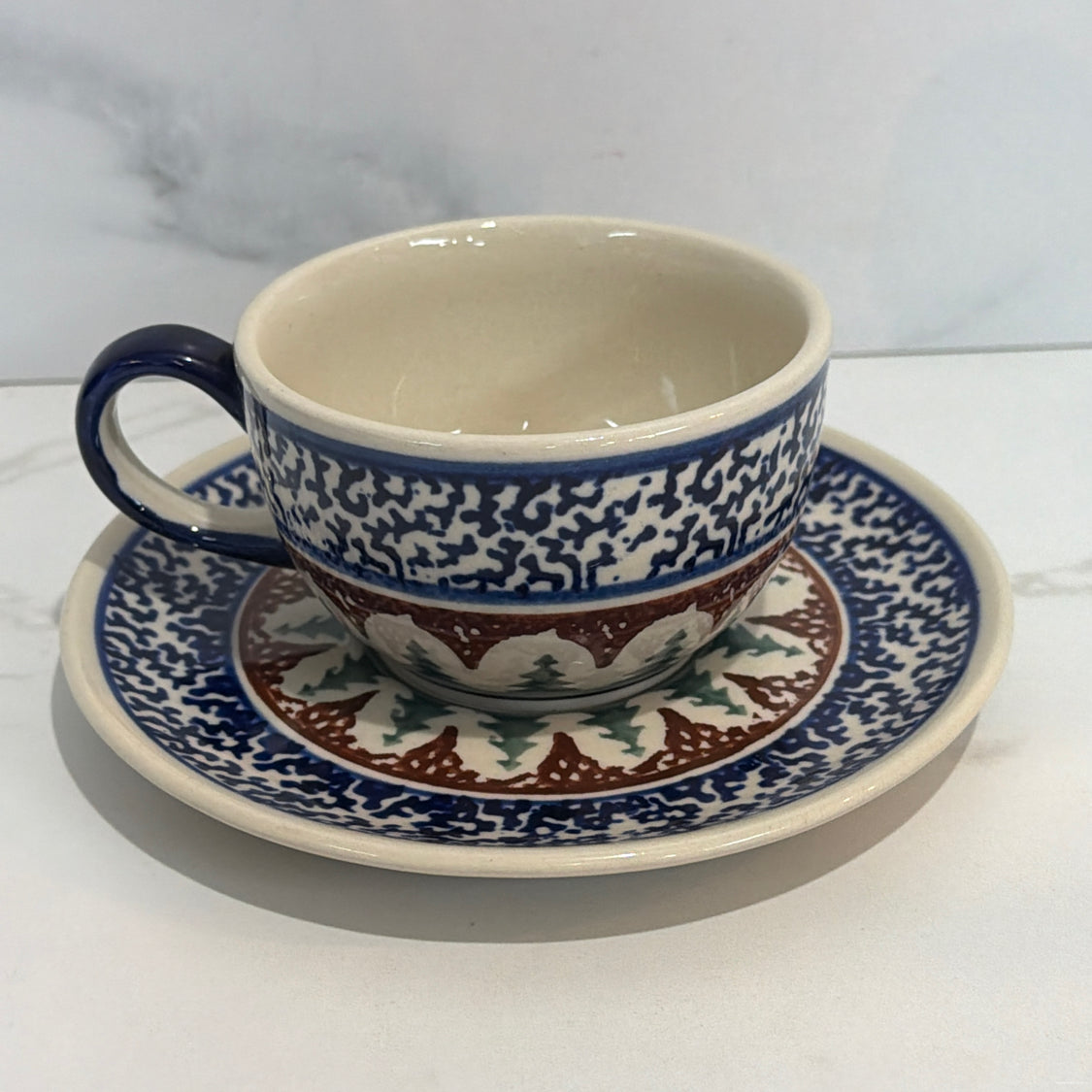 Polish Pottery Cup and Saucer