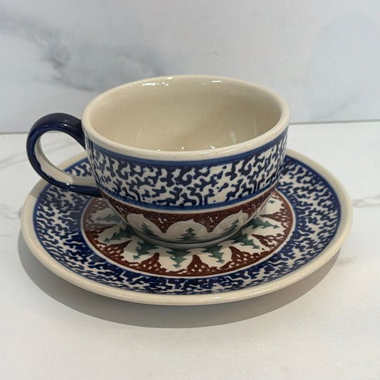 Polish Pottery Cup and Saucer