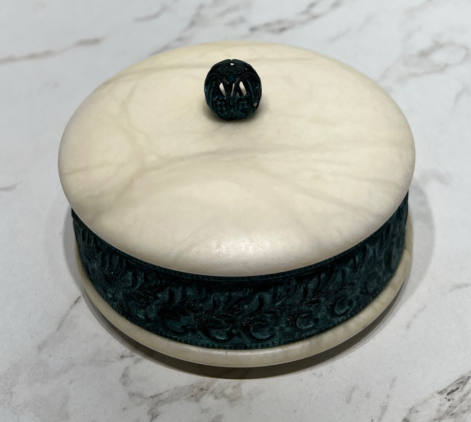 Alabaster Covered Bowl