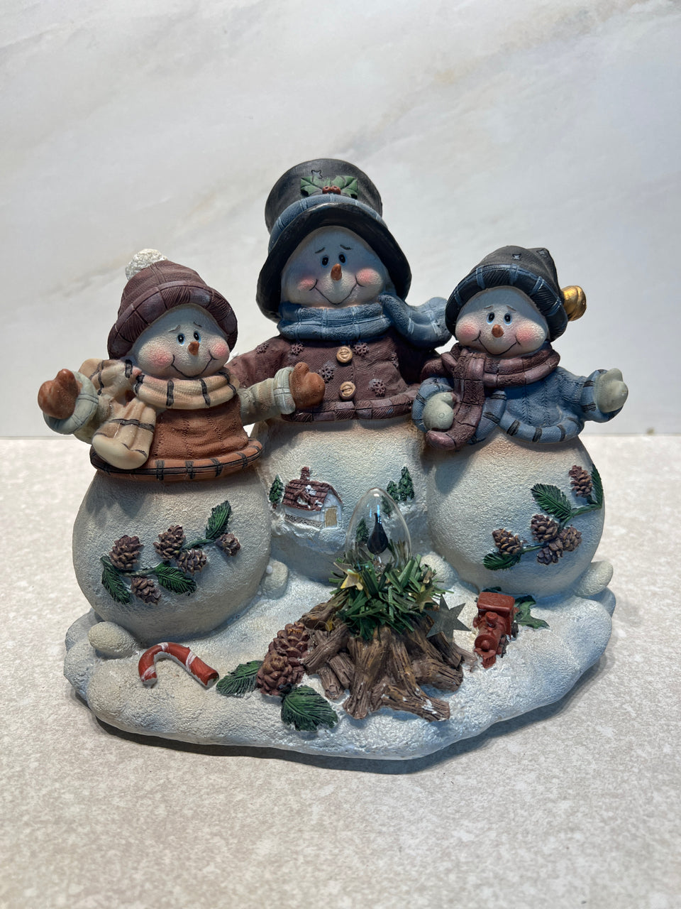Lighted Snowman Family