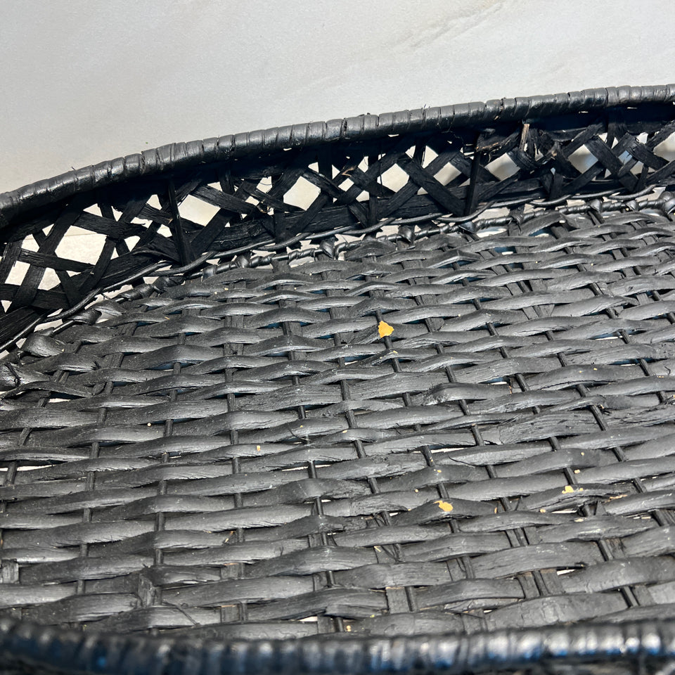 Black Wicker Tray Basket
