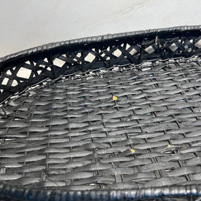 Black Wicker Tray Basket