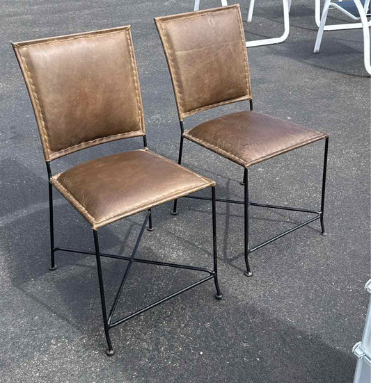 Set of 2 Leather Chairs