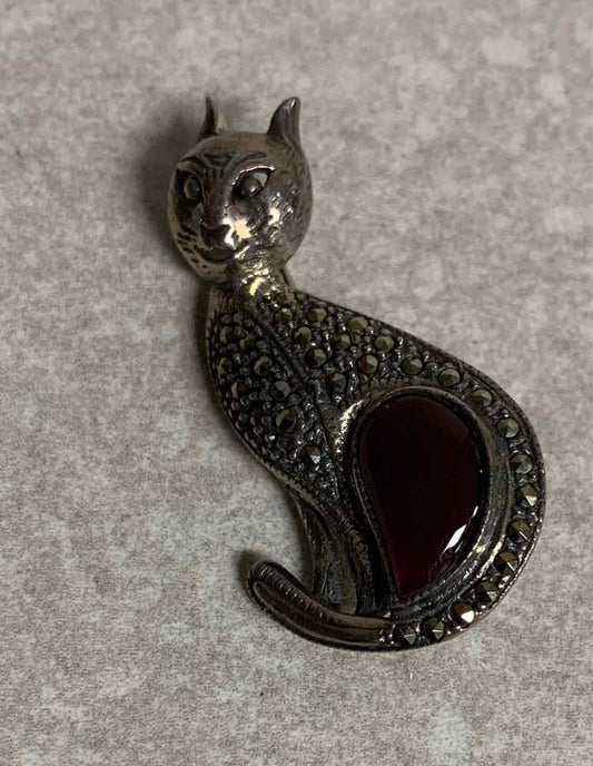 Sterling Cat Pin