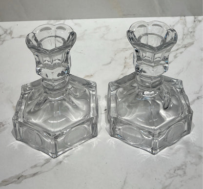 Set of 2 Coin Glass Candle Holders