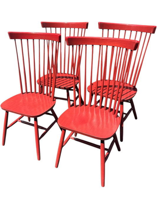 Set of 4 Red Chairs