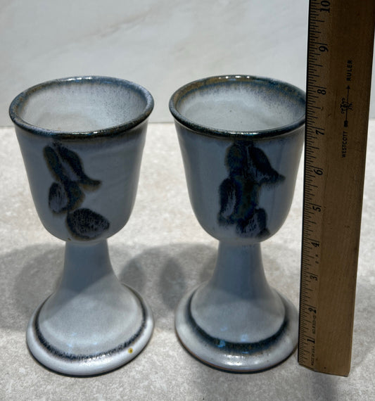 Set of 2 Pottery Goblets