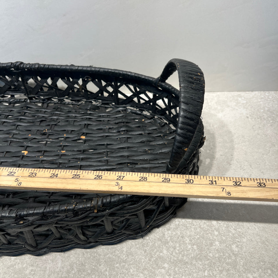 Black Wicker Tray Basket