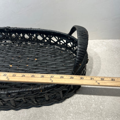 Black Wicker Tray Basket
