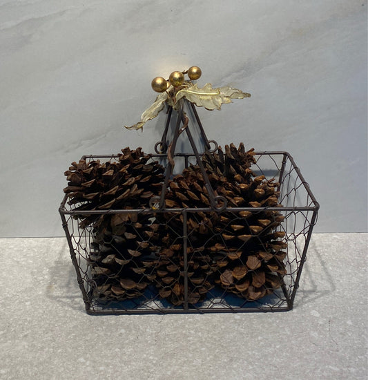 Basket with Pinecones