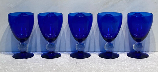 SEt of 5 Cobalt Blue Glasses