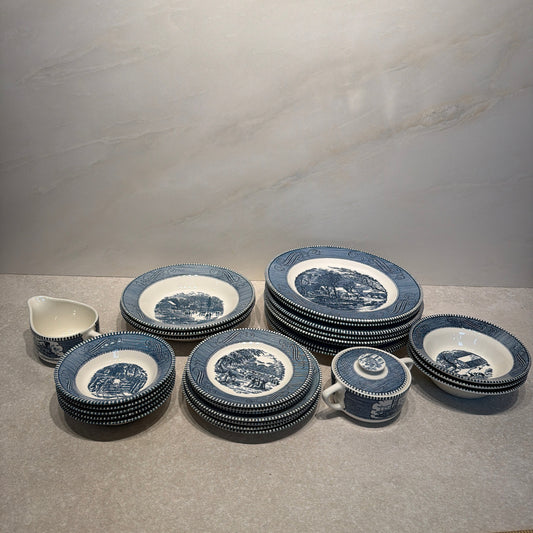 Currier and Ives Dinnerware Set