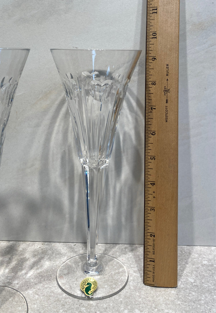 Set of 2 Waterford Crystal Champagne Glasses