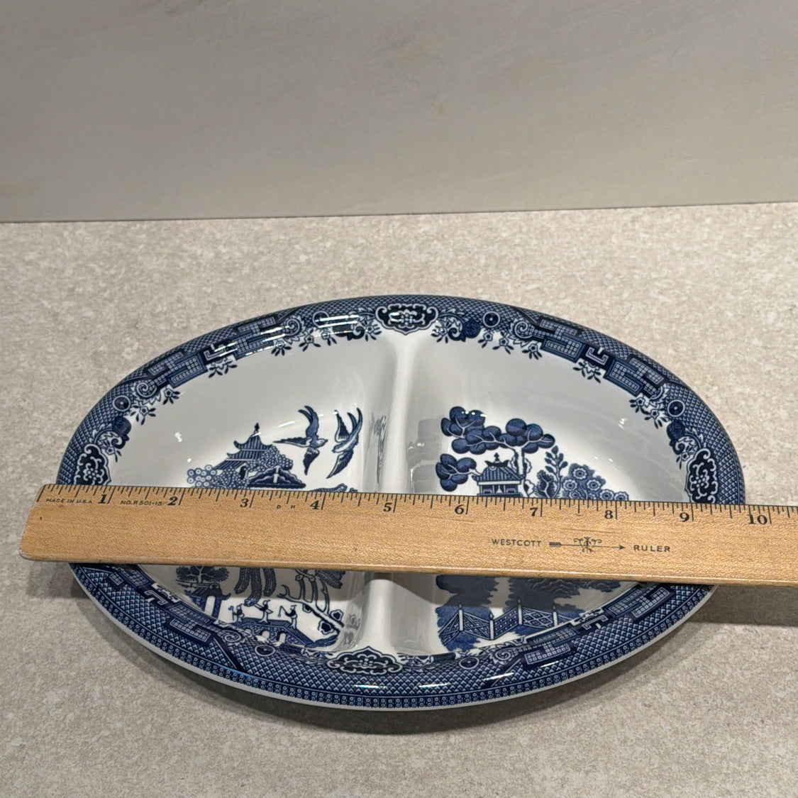 Blue Willow Divided Bowl