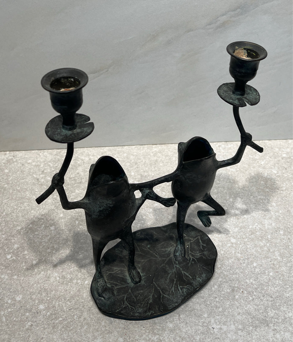 Dancing Frogs Candle Decor