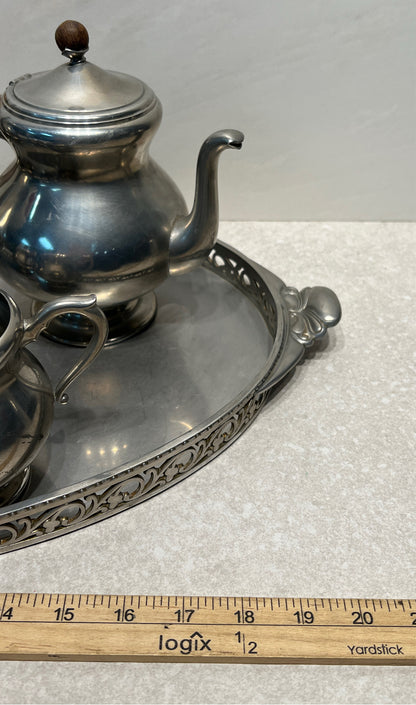 5-Piece Pewter Tea Set