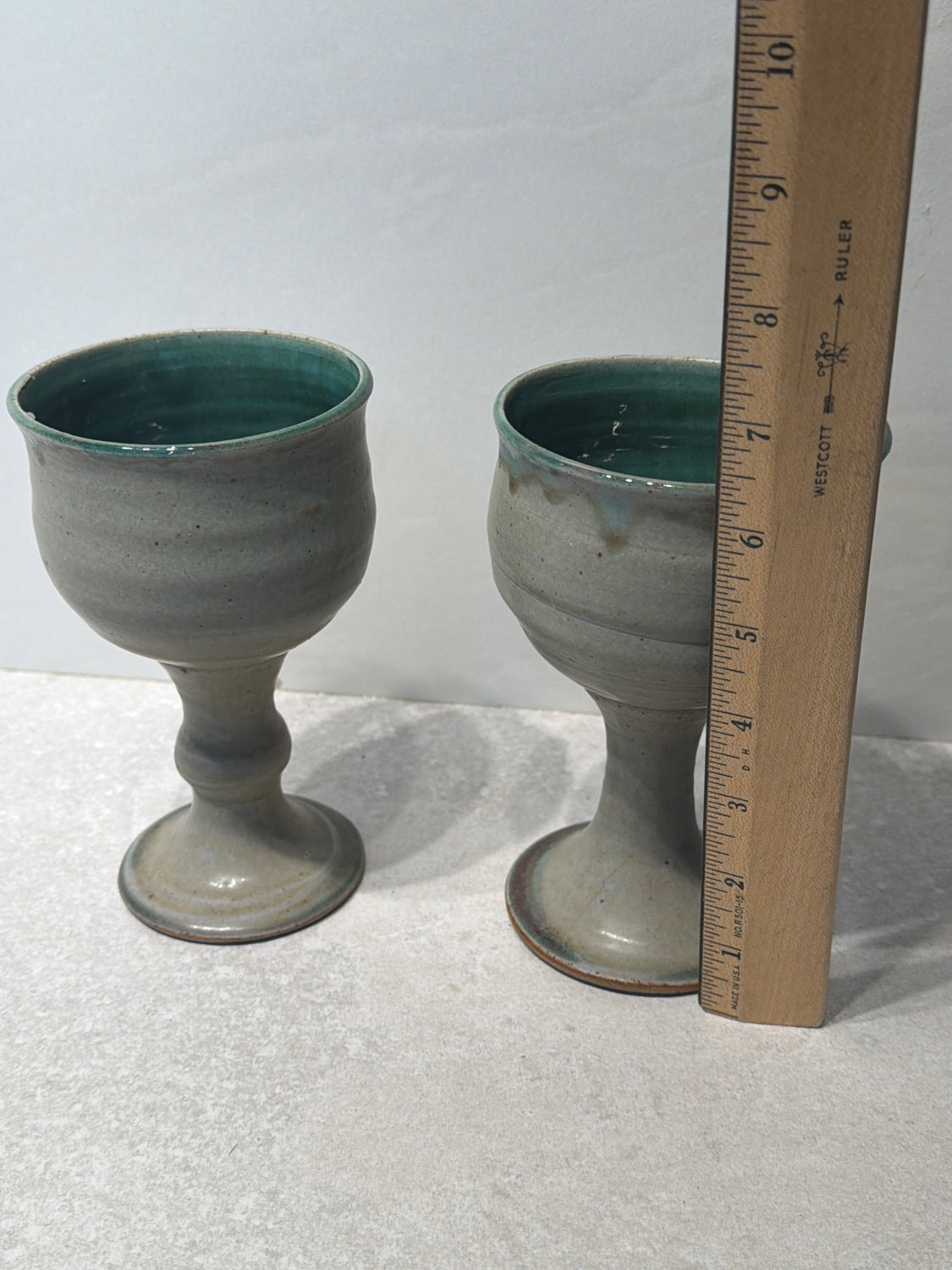 Set of 2 Pottery Compotes