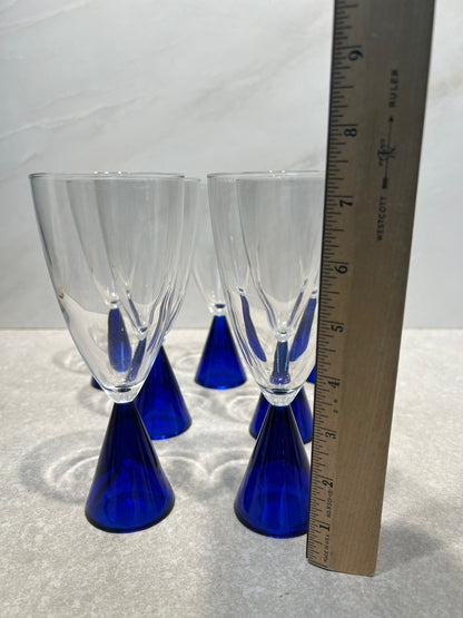 Set of 7 Sasaki Eon Blue Wine Glass