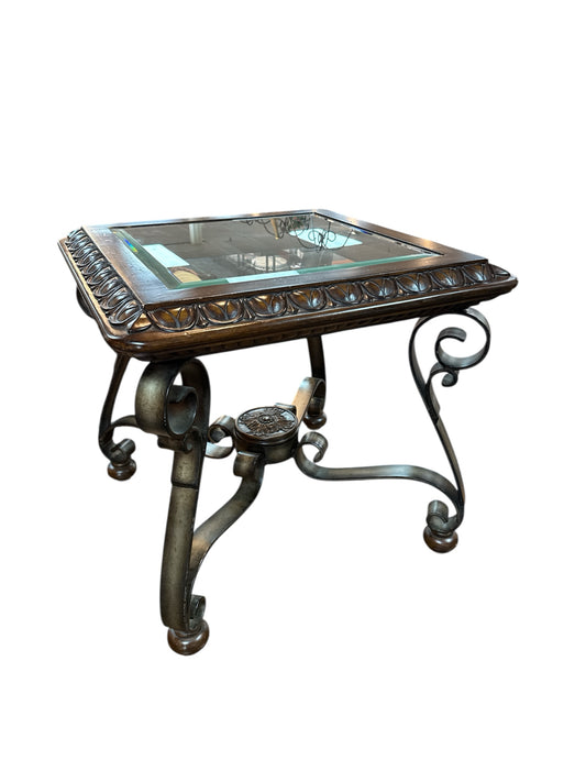 Glass Top End Table