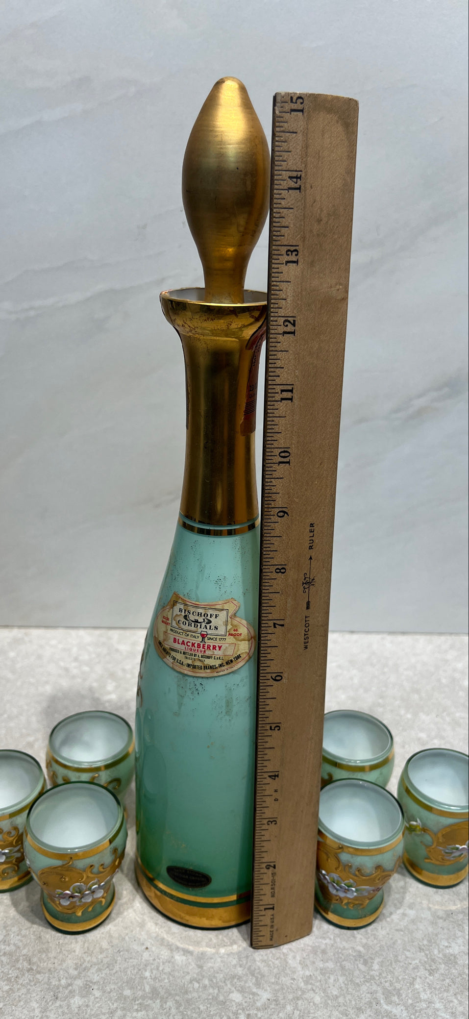 Decanter Bottle and 6 Glasses